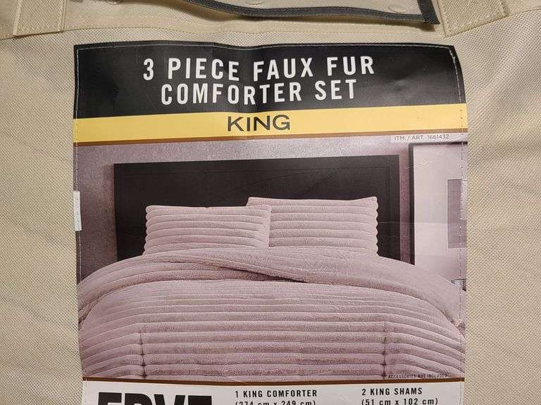 Frye 3pc Faux Fur Comforter Set King