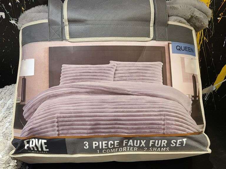 Frye 3pc Faux Fur Bed Sets Queen