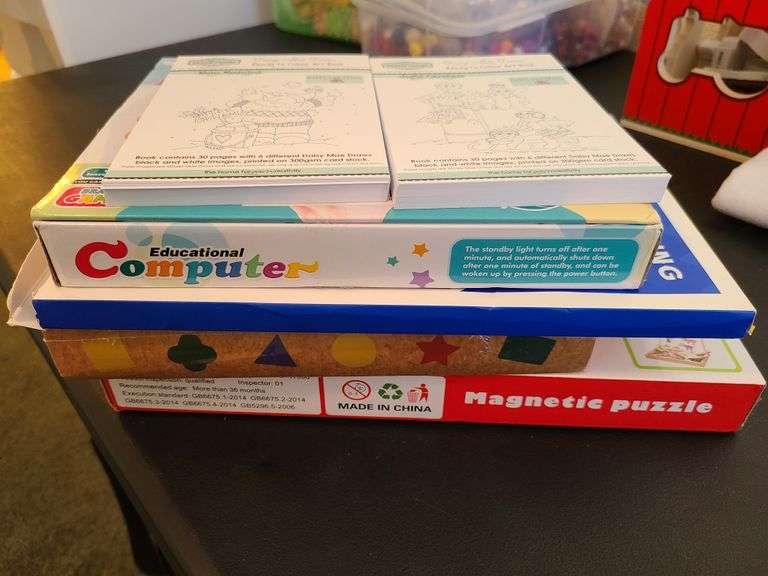 Magnetic Puzzle, Coloring Books, Educational Computer, LCD Writing Tablet, Wood Puzzle Two Pack