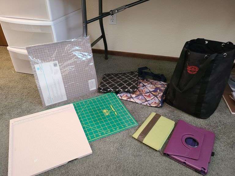 3) Tote Bags, Tablet Case, Kindle Sleeve, 2) Omnigrid Mats, Mini Scoring Board