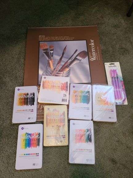 Watercolor Sketch Pad, 6) Watercolor Pencils, Watercolor Paper Pad, Watercolor Brush Pens,