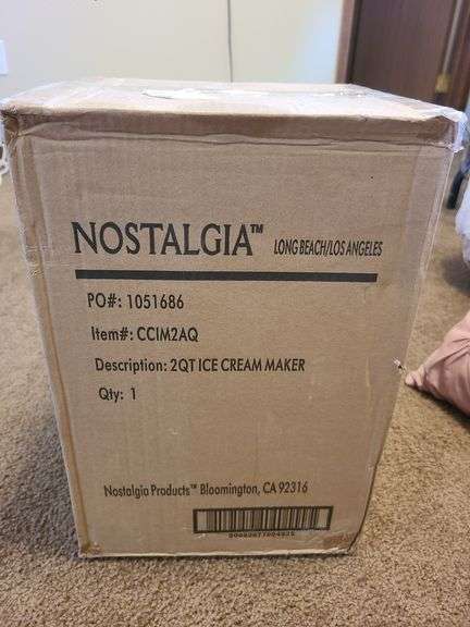 Nostalgia 2QT Ice Cream Maker with Candy Crusher