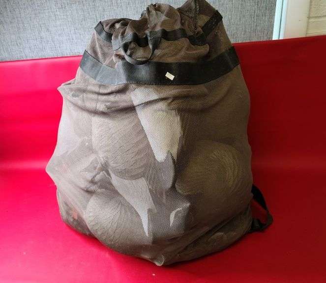 Netted Goose Decoy Bag with Goose Decoys, 2) Camo Blind Nets