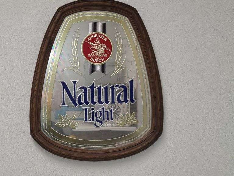 Natural Light Mirrored Beer Sign