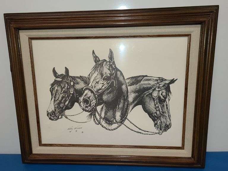 1980 Framed Horse Print