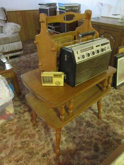 Rado Magazine Rack Vintage Philco Radio, Draco 310 Radio, End Table, Magazine Rack - Prime ...