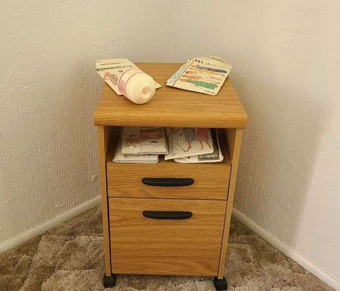 Small Night Stand / File, Sewing Patterns, Vintage "The Workbasket" Books