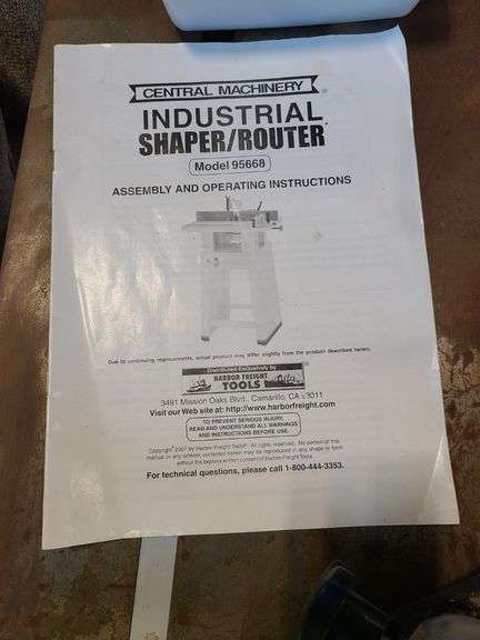 Central Machinery Industrial Shaper/Router - Prime Time Auctions, Inc.