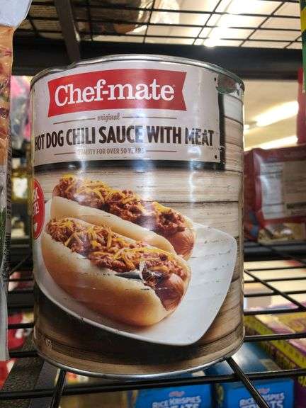 2) Bacon Crumbles, Chef-Mate Hot Dog Chili Sauce With Meat