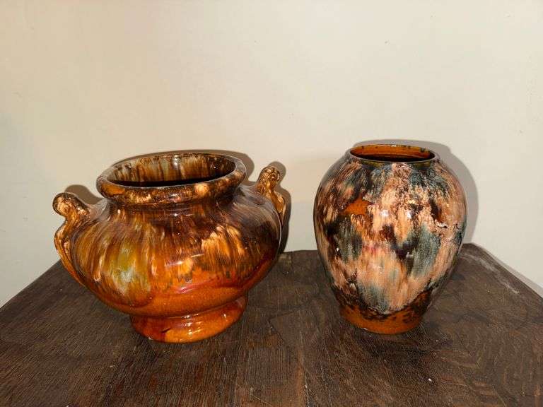 2) 1920's Brushed McCoy Vases