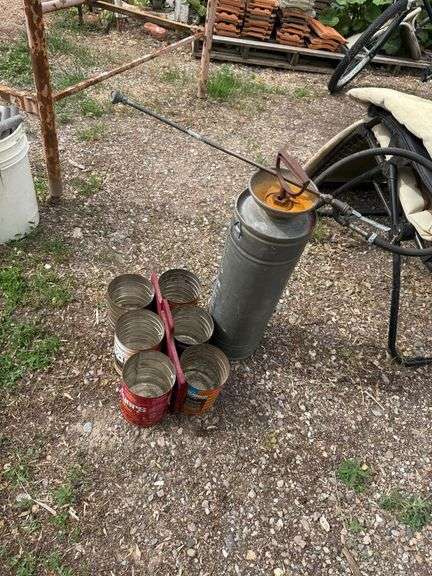 Metal Sprayer Tank, Tin Can Caddy
