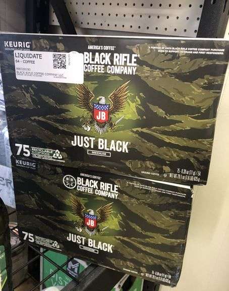 2) Black Rifle Just Black Medium Roast K-Cup Coffee Pods