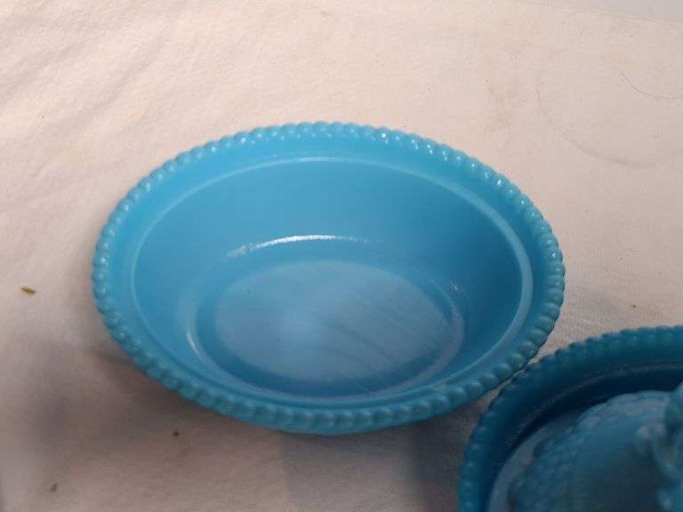 Fenton Hand-Painted Hen on Nest Dish, Fenton Depression Glass Duck Dish