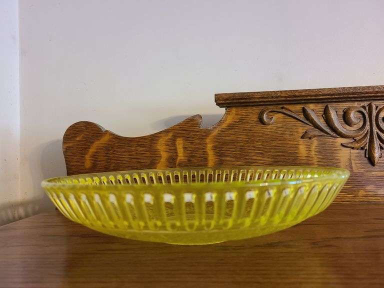 Yellow Uranium Glass Fruit Bowl