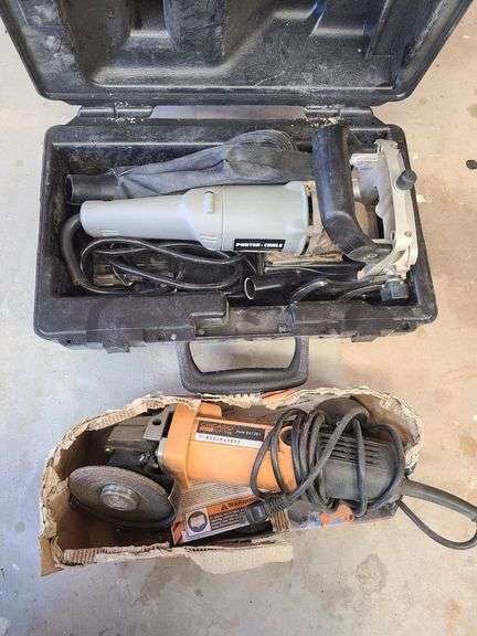 Chicago Angle Grinder, Porter Cable Joiner Biscuit Tool