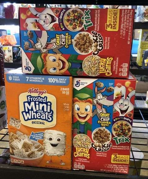 2) General Mills Cereal Variety Pack, Kellogg's Frosted Mini Wheats 2pk