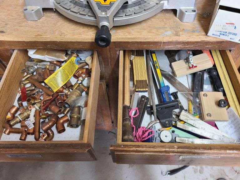 Assorted Copper Connectors, Assorted Measuring Rulers – Contents of Two Drawers