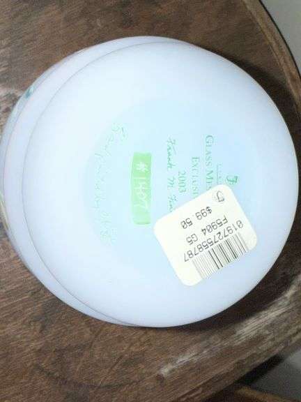 Fenton Blue Burmese Tumble-Up Glass Messenger