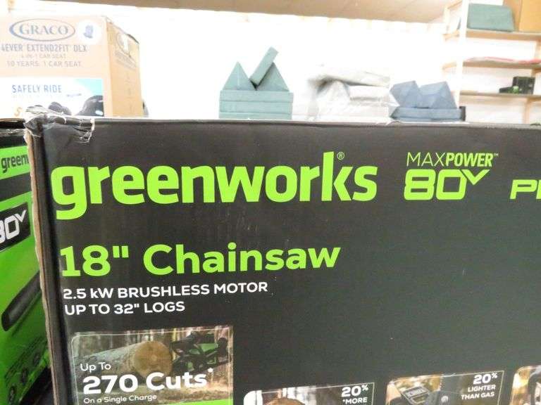 Greenworks 18in. Chainsaw W/ Battery and Charger