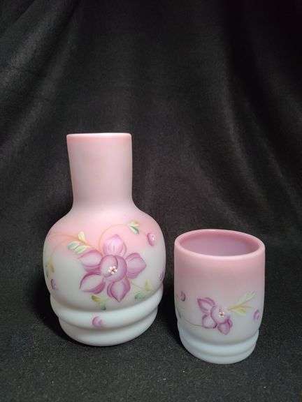 Fenton Blue Burmese Tumble-Up Glass Messenger
