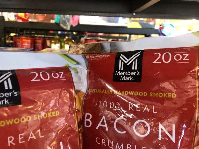 2) Bacon Crumbles, Chef-Mate Hot Dog Chili Sauce With Meat