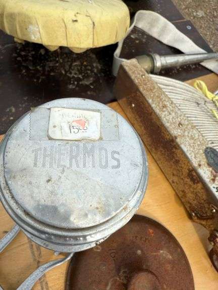 E-Z-Shine, Cast Iron Lid, Thermos Bottle