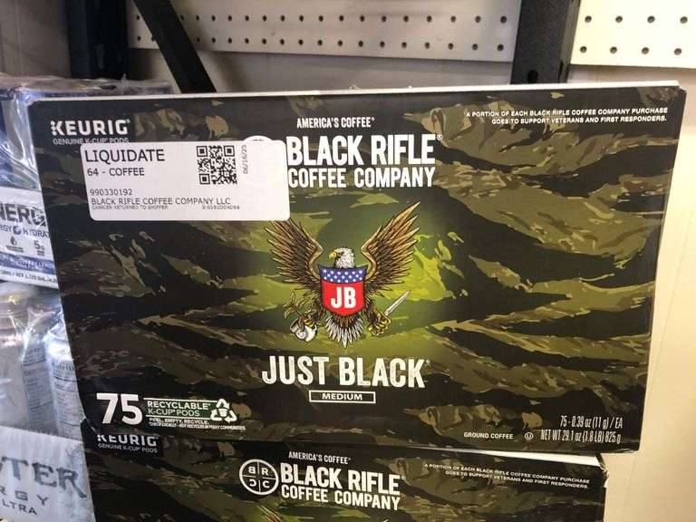 2) Black Rifle Just Black Medium Roast K-Cup Coffee Pods