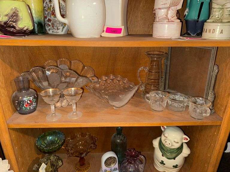2) Glass Cups, Vase, Glass Serving Tray, Pitcher, Frame and More ...