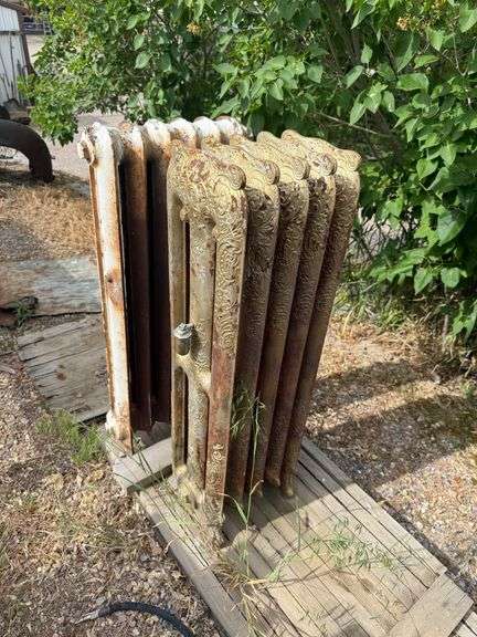 2) Ornate Cast Iron Steam Radiators