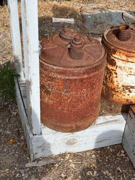 3) Vintage Gas Cans 1) Metal Kerosene Can