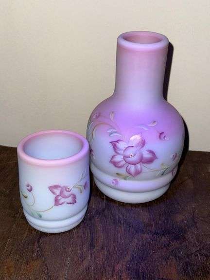 Fenton Blue Burmese Tumble-Up Glass Messenger