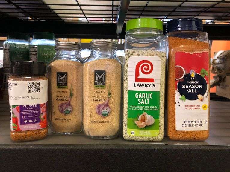 Morton Season All, Lawry's Garlic Salt, 2) Organic Granulated Garlic, Six Pepper Seasoning