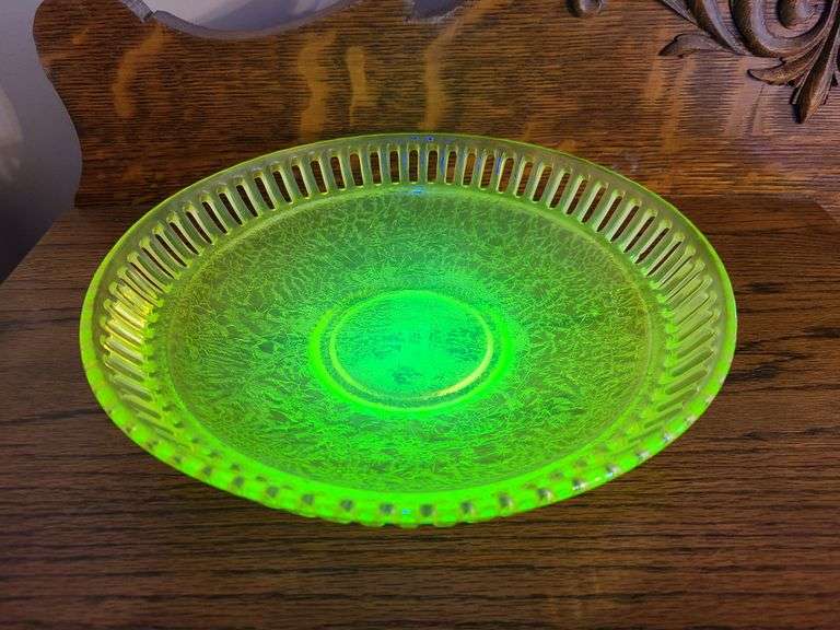 Yellow Uranium Glass Fruit Bowl