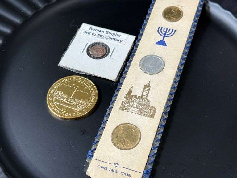 Coins Stamps of Israel, World War II, Roman Coins