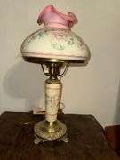 Fenton Jacobean Floral Burmese Lamp - Limited Edition - Handpainted
