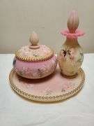 Burmese Fenton Vanity Set