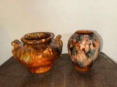 2) 1920's Brushed McCoy Vases