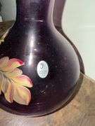 Fenton Amethyst Purple Glass Hand Painted Floral Gold Signed by Mendenhall #344/950