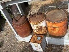 3) Vintage Gas Cans 1) Metal Kerosene Can