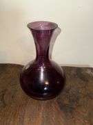 Fenton Amethyst Purple Glass Hand Painted Floral Gold Signed by Mendenhall #344/950