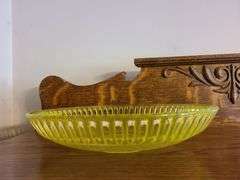 Yellow Uranium Glass Fruit Bowl