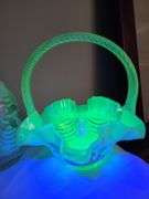 Fenton Yellow Topaz Basket, Fenton Fairy Lamp
