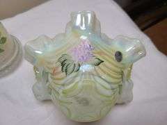 Fenton Yellow Topaz Basket, Fenton Fairy Lamp