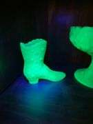 Fenton Uranium Boot, Fenton Custard Uranium Pedestal Bowl