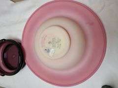 Burmese Fenton Rolled Rim Bowl on Stand