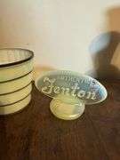 Vintage Fenton Vase and Sign