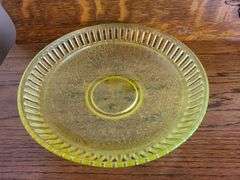 Yellow Uranium Glass Fruit Bowl
