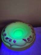 Burmese Fenton Rolled Rim Bowl on Stand