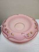 Burmese Fenton Rolled Rim Bowl on Stand