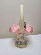 Burmese Fenton Bluebird Hand Painted Basket, Fenton Blackberry Bouquet Vase